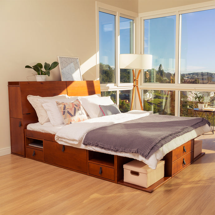 Funktionsbett Bali 150x200 cm - Bett mit Bettkasten und viel Stauraum