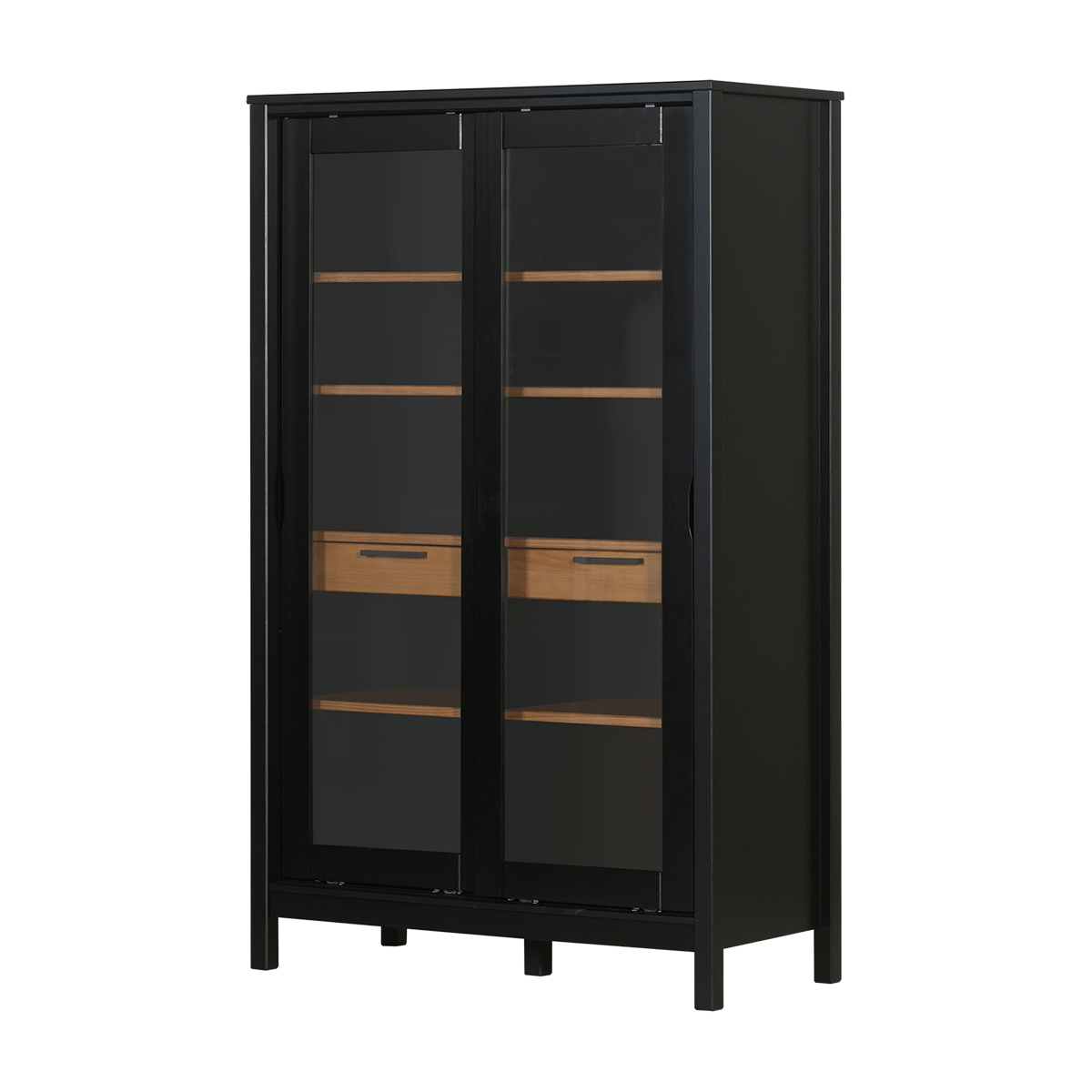 Vitrinenschrank SoHo - Schwarz und Oak