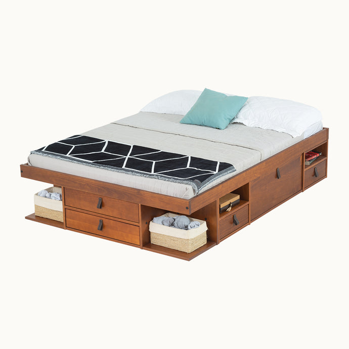 Funktionsbett Bali 150x200 cm - Bett mit Bettkasten und viel Stauraum