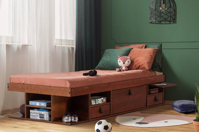 Funktionsbett Bali 90x190 cm - Einzelbett mit Bettkasten und viel Stauraum - Inkl. Lattenrost - Memomad