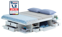 Bett mit Stauraum BALI + Lattenrost (mit oder ohne Kopfende)