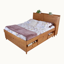 Set AMALFI: Bett mit Bettkasten + Kopfteil mit Stauraum - Memomad