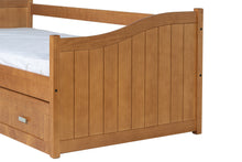 Ausziehbett Einzelbett Modul aus Massivholz – Nussbaum-Optik | Holzbett