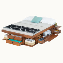 Funktionsbett Bali 140x190 cm - Bett mit Bettkasten und viel Stauraum - Inkl. Lattenrost - Memomad