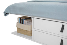 Funktionsbett Bali Weiss- Doppelbett mit Bettkasten für kleine Schlafzimmer - Stabiles Funktionsbett Weiß lackiert - Bettgestell mit Aufbewahrung