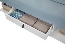 Funktionsbett Bali Weiss mit Schubladen - Doppelbett mit Bettkasten für kleine Schlafzimmer - Stabiles Funktionsbett Weiß lackiert - Bettgestell mit Aufbewahrung