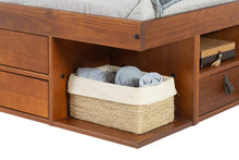 Funktionsbett Bali - Doppelbett mit Bettkasten für kleine Schlafzimmer - Stabiles Funktionsbett aus massiv Holz Kiefer - Bettgestell mit Aufbewahrung