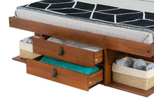 Funktionsbett Bali mit Schubladen - Doppelbett mit Bettkasten für kleine Schlafzimmer - Stabiles Funktionsbett aus massiv Holz Kiefer - Bettgestell mit Aufbewahrung